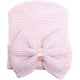 thumbnail image 2 of Zukuco Newborn Baby Girl Hat with Big Bow Soft Cute Knot Baby Comfy Nursery Beanie 0-3 months, 2 of 5