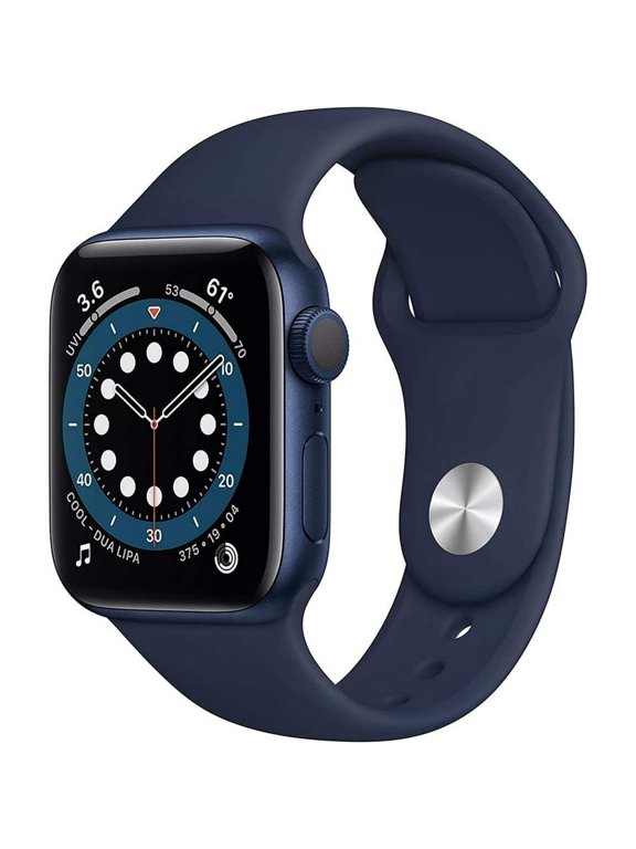 Pre-Owned Apple Watch Series 6 GPS Smartwatch with Blue Aluminum Case and Navy Sport Band, 40mm