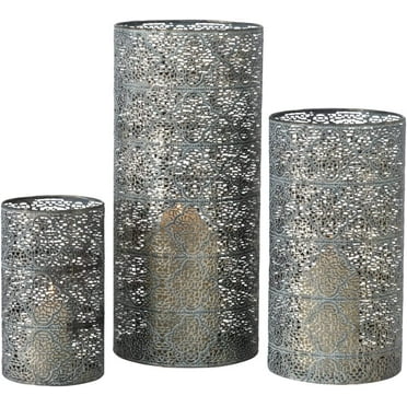 3 Piece Alhambra Hurricane Candle Lantern Set, 15.75 Inches
