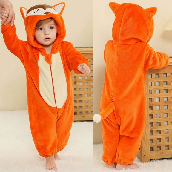 Baby Boys Girls New Christmas Hooded Unisex Toddler Romper Baby Bodysuit Long Sleeve Autumn Hooded Romper Clothes 4-5 Years