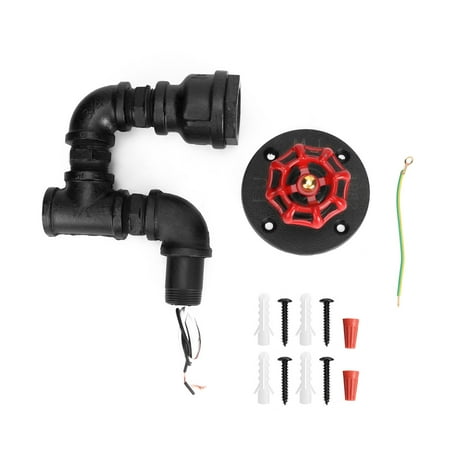 

E27 Industrial Style Iron Water Pipe LED Wall Lamp for Bar Corridor Stairs Balcony - 85-245V (Black)
