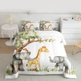 thumbnail image 2 of Castle Fairy Cartoon Elephants Giraffe Queen Comforter Set,Wildlife Bedding Comforter Set, 2 of 8