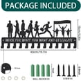 thumbnail image 2 of Running Medal Holder Medal Hanger Display Metal Hanger Rack with Hooks Office Workers Crossing The Finish Line Metal Hanging Decor Wall Mount Ribbon Display Holder Rack Colorful, 2 of 7