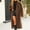 Coffee, variant on Women's Plus Size Beige Faux Fur Coat V-Neck Long Sleeve Warm Long Coat for Winter