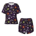 thumbnail image 2 of Yiaed Halloween Print Short Sleeve Pajama Sets for Women Casual Crew Neck 2 Piece Lounge Sets Women's Short-Sleeved Pajama-Small, 2 of 5