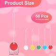 thumbnail image 2 of Uxcell Metal Rim Key Tag Blank Paper Tag Bulk Writable Keychain with Knotted Strings Red Green Blue Yellow White, 2 of 7
