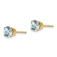 thumbnail image 2 of 14K Yellow Gold Earring Birthstone (03) March Women'S Aquamarine Round Blue 5 mm, 2 of 3