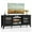 Black, variant on Costway TV Stand for TVs up to 65" with 3-Position Adjustable Shelves Tempered Glass Doors Teal Blue
