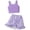 Light Purple, variant on Toddler Girl 2 Piece Floral Print Outfits Solid Sleeveless Crop Tank Ruffle Hem Skirt Set Cute Summer Casual Wear
