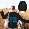 thumbnail image 2 of Arlun Womens Cool Aunts Club Sweatshirts Funny Letter Print Long Sleeve Crew Neck Pullover Tops Drop Shoulder Loose Fit Soft Comfortable Casual Fall Sweatshirt Fashion Streetwear 1-Black XXXL, 2 of 5