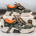 thumbnail image 2 of Men's Casual Sneakers, Multi-color Spliced PU Upper. Lace-up. Low-top. Bread Shoe Style. Suitable for All Seasons. Ideal for: Hiking, Traveling, Sports, Outdoor Activities, Streetwear, Skateboarding, 2 of 9