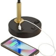 thumbnail image 6 of Possini Euro Design Keller 24" High Small Modern Desk Lamp USB Port AC Power Outlet Black Brass Finish Metal Home Office Charging, 6 of 9