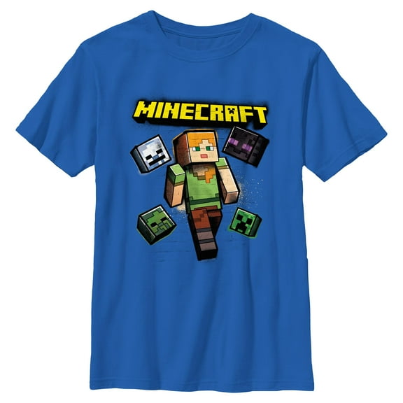 Boys Minecraft Alex Pixel Icons T Shirt