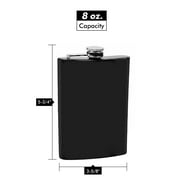 Black Powder Coated 8oz Flask