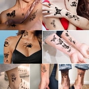 Yazhiji 60 Sheets Waterproof Temporary Tattoos - Tiny Fake Tattoo, Flowers Crowns Stars Animal Butterfly Collection