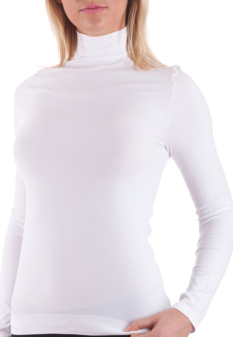 white mock neck top long sleeve