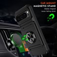thumbnail image 2 of ShieldPlus for Google Pixel 9 Pro XL Phone Case with Finger Ring Holder Kickstand, Heavy Duty Shockproof Rugged Protective Case for Pixel 9 Pro XL, Working with Magnetic Car Phone Mount,Black, 2 of 7