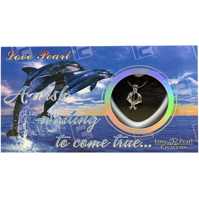 Dolphin Sea Life Love Pearl Creations DIY Kit Cultured Necklace Set with Stainless Steel Chain 16"
