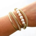 thumbnail image 2 of Multi Wrap Rhinestones & Freshwater Pearl Suede Leather Crystal Magnet Bracelet, 2 of 2