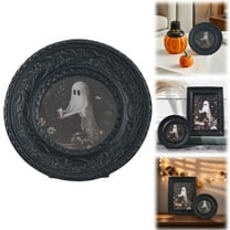 Miyuadkai Ghost Photo Frame, Gothic Library Resin Photo Frame with Motif Picture Frame Photo Frame Multifunctional Tabletop Display Halloween Decoration for Thanksgiving Bathroom, 1 Ghost Photo Frame