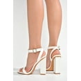 thumbnail image 7 of Cape Robbin Maria-2 White Block High Heel Transparent Open Toe Fashion Pumps (White Leather, 11), 7 of 7