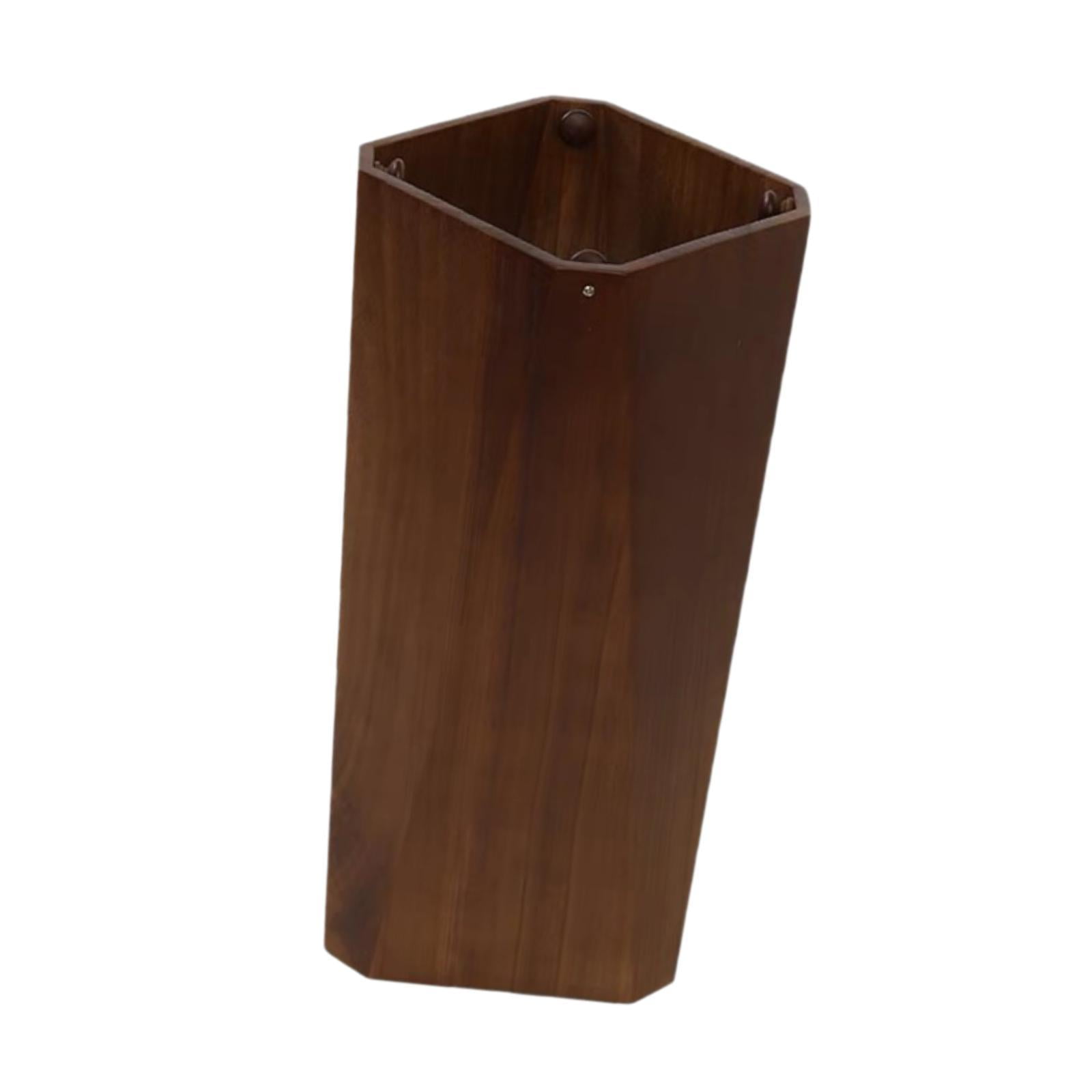 oshhni Wooden Umbrella Holder Creative Organizer Bin for Hallway Supermarket Office Brown