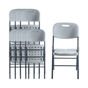 Sillas Plegables de Plástico Blancas  8pz LOOMBER para Patio yJardín