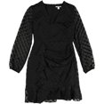 thumbnail image 1 of bar III Robe Trapèze à Volants pour Femme, Noir, 12, 1 of 3