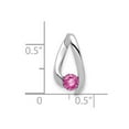 thumbnail image 2 of 14k White Gold 4mm Pink Sapphire Pendant Necklace Pendant for Women - .36 cwt, 2 of 2