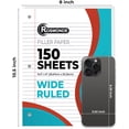 thumbnail image 3 of Loose Leaf Paper, 450 Sheets, 3 Pack, 56 gsm Wide Ruled Sheets, 8" x 10.5", Bulk Notebook Paper, 3 Hole Punched, 150 Sheets/Pack, Wide Ruled Paper for Binders, Loose Leaf Office Paper, White, 3 of 3