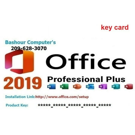 Microsoft Office 2019 pro plus(key card) bind to your microsoft account..no need for a dvd ... for Windows 10/11.., (NO RETURN FOR THIS ITEM)