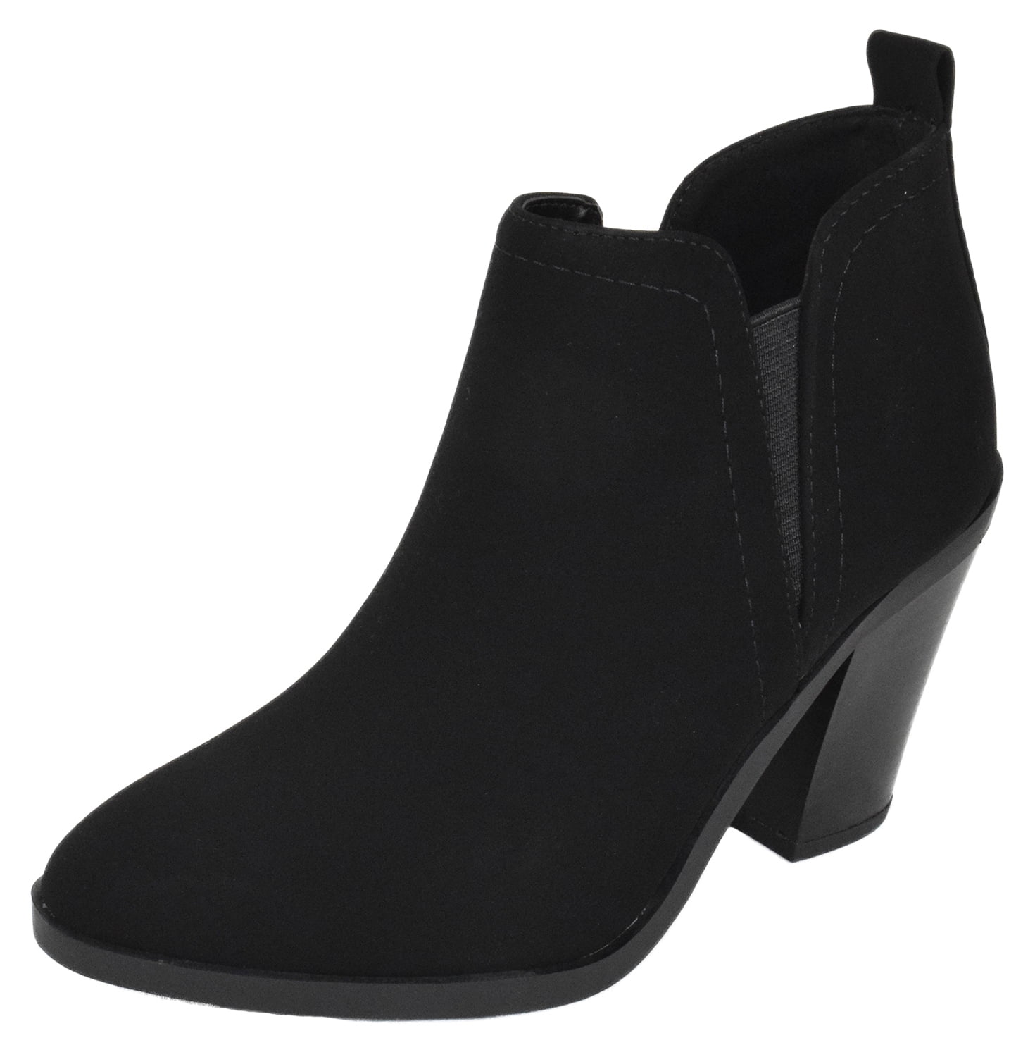 Soda Women Ankle Boots Slip On Booties V Cut Shaft Pointed Toe SENSES