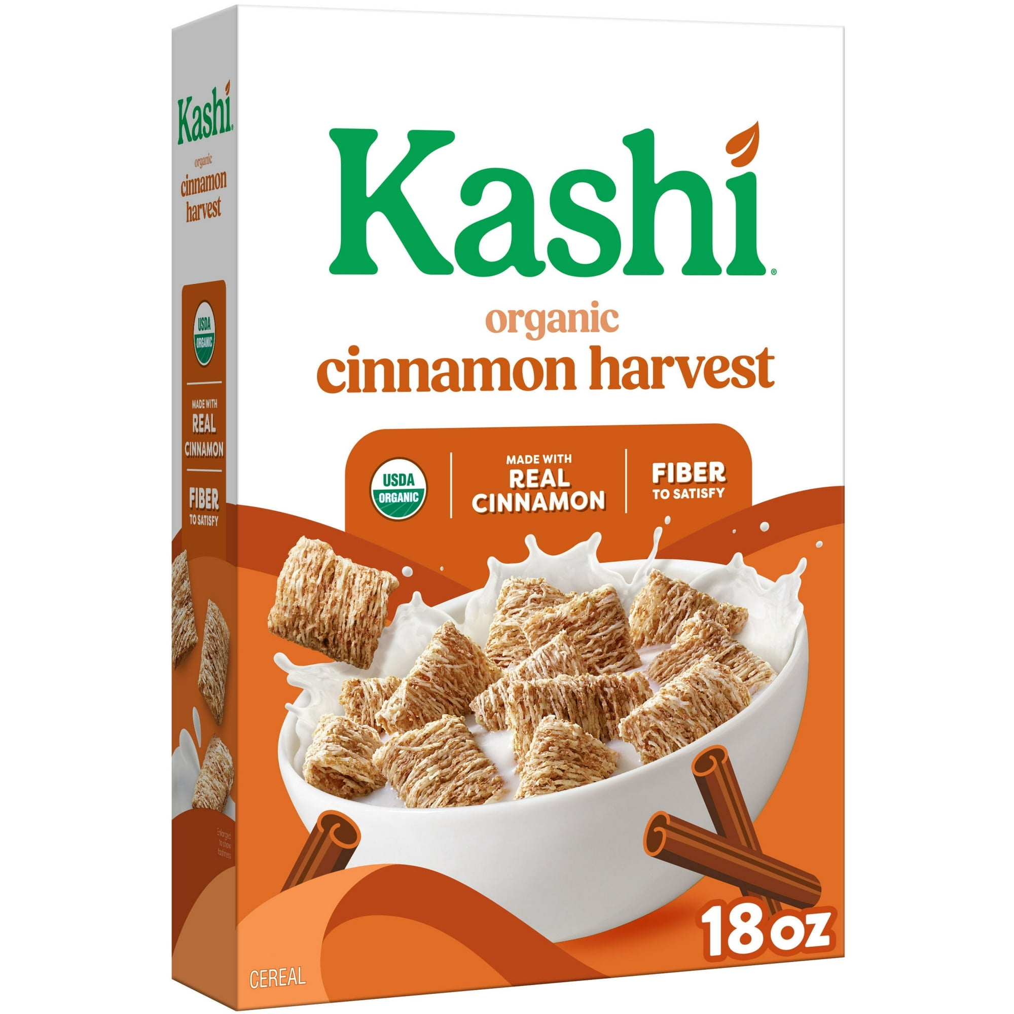 2 Pack - Kashi Breakfast Cereal, Organic, Whole Grain, Cinnamon Harvest, 18oz Box (1 Box)