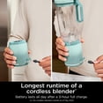 thumbnail image 4 of Ninja Blast Max, Portable Blender + Twist & Go, Personal Blender, Ninja Blender, Smoothie, Blend, Ice Crush, 3 Programs, Cordless, 22oz removable Vessel, Dishwasher Safe, Leakproof, Sea Glass, BC251MT, 4 of 5
