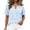 #0314-Blue, variant on Summer Tops for Women Notch V Neck Button Front Vertical Stripe Print Short Sleeve Tops for Women Relaxed Fit Beach Casual Tops for Women