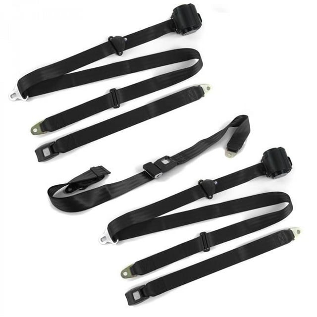 Triumph Spitfire 1962-1980 Standard 3 Points Noir Rétractable Ceinture de Banquette Kit - 3 Ceintures