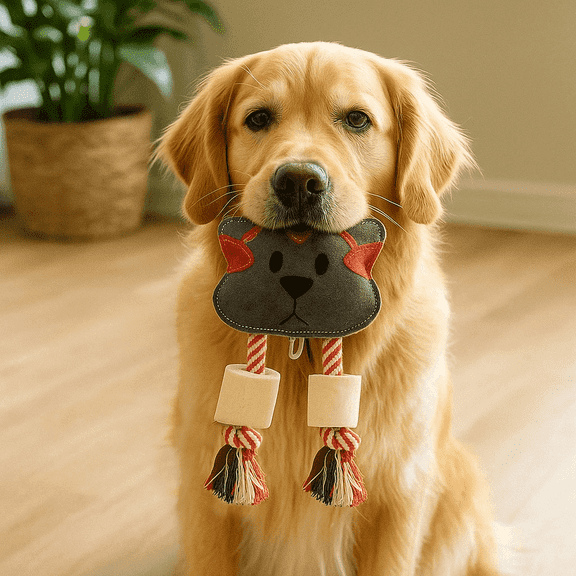 Pawpourri Animal Suede and Rope Chew Toy for Dogs and Cats