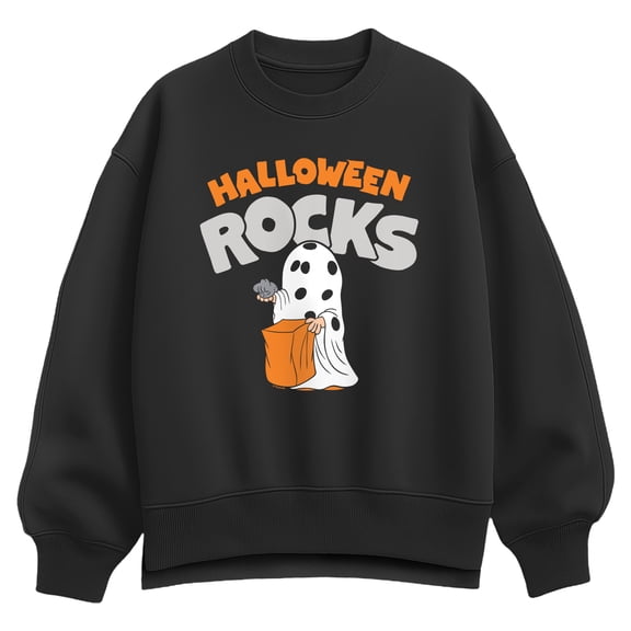 Peanuts - Halloween Rocks Oversized Fleece Crew Sweatshirt
