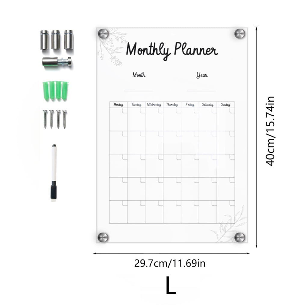 HIABIO Reusable Calendar Whiteboard Weekly Planner Acrylic Dry Erase