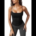 thumbnail image 1 of Camisetas Sin Mangas para Mujer, Corte Entallado, Tirantes Finos, Bonitas Camisetas de Entrenamiento de Verano con Cuello Cuadrado Negro L, 1 of 8