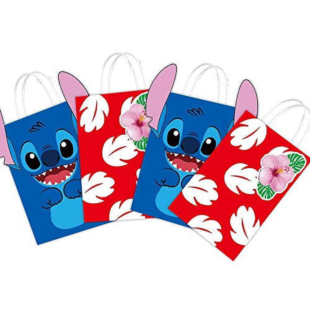 20 Pcs Lilo Stitch Party Favor Bags with Handles, Lilo Stitch Paper Gift Bags Goodie Treat Bags Party Gift Bags for Boys Girls Birthday Party