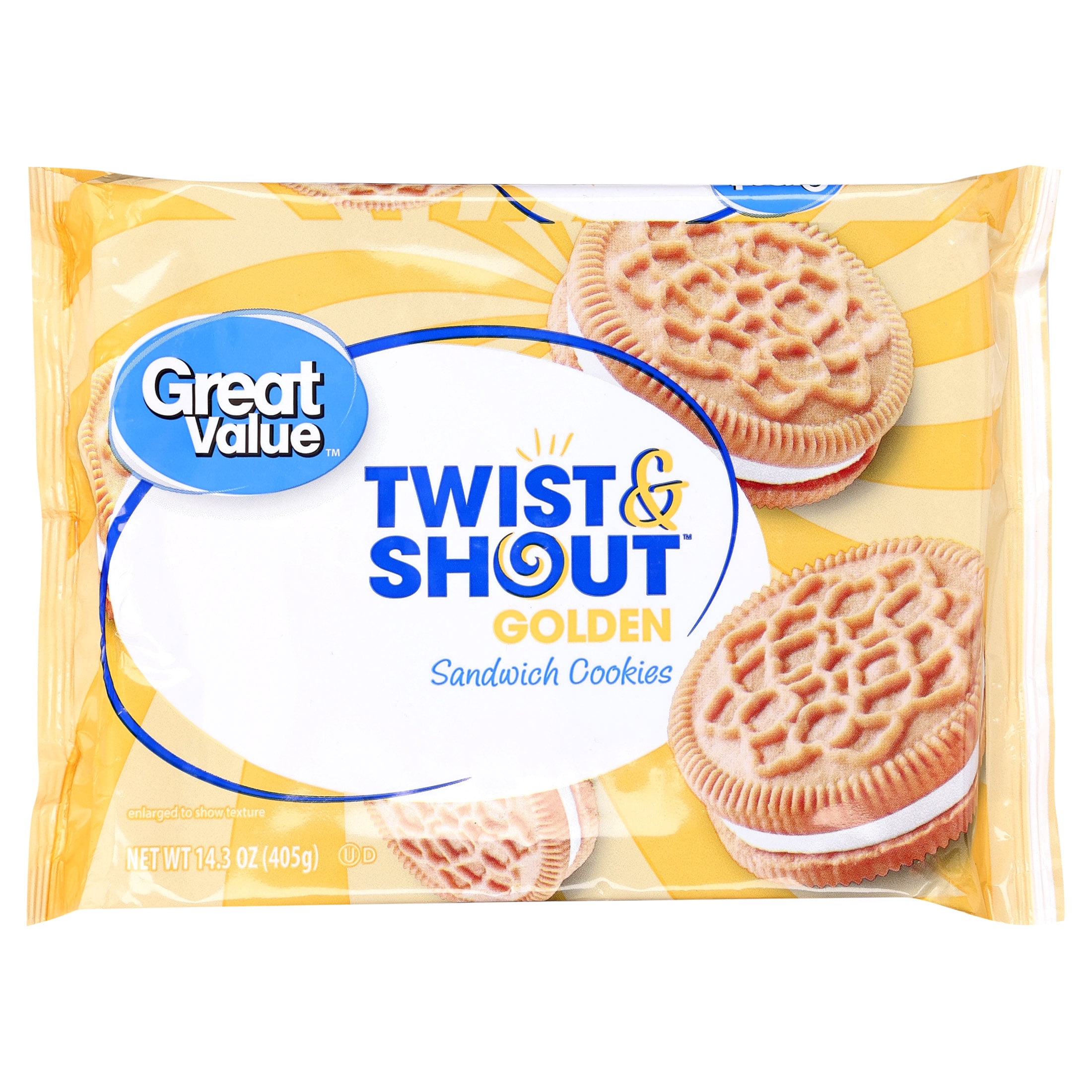 (3 pack) Great Value Twist and Shout Golden Sandwich Cookies, 14.3 oz