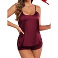 thumbnail image 5 of Sexyfree Lingerie Pajamas for Women Satin Silky Pjs Set Cami Top and Shorts Sleepwear Soft Nightwear, 5 of 7