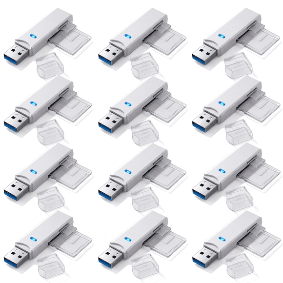 Lector de Tarjetas MAYOREO  USB 3.0 2 en 1 SD y Micro SD TF, Adaptador de Memoria de Alta Velocidad PACK CON 12