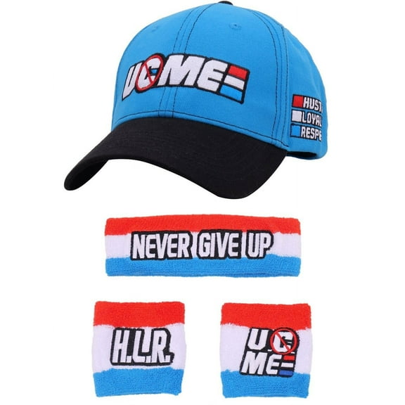 John Cena Red White Blue Baseball Hat Headband Wristband Set