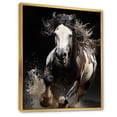 thumbnail image 2 of Designart "White Horse Stallions II" Animals Floater Framed Wall Art Print, 2 of 7