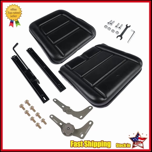 Universal Seat w/ Adjustable Backrest for Forklift Garden Tractor Lawn Mower