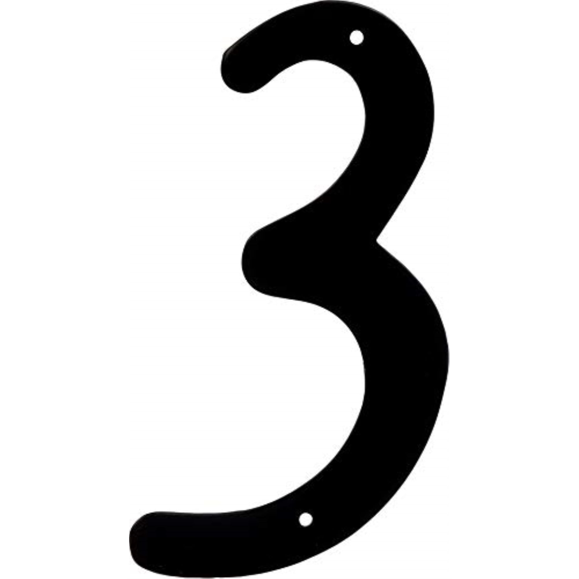 Hillman Group 841622 4 in. Nail-On Black Aluminum House Number 3 (3 Piece)