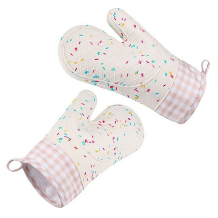 

1 pair of kitchen baking oven gloves thickened insulated microwave oven gloves