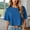 Blue, variant on Women Cropped T-Shirts Short Sleeve Crewneck Tee Shirts Solid Tops